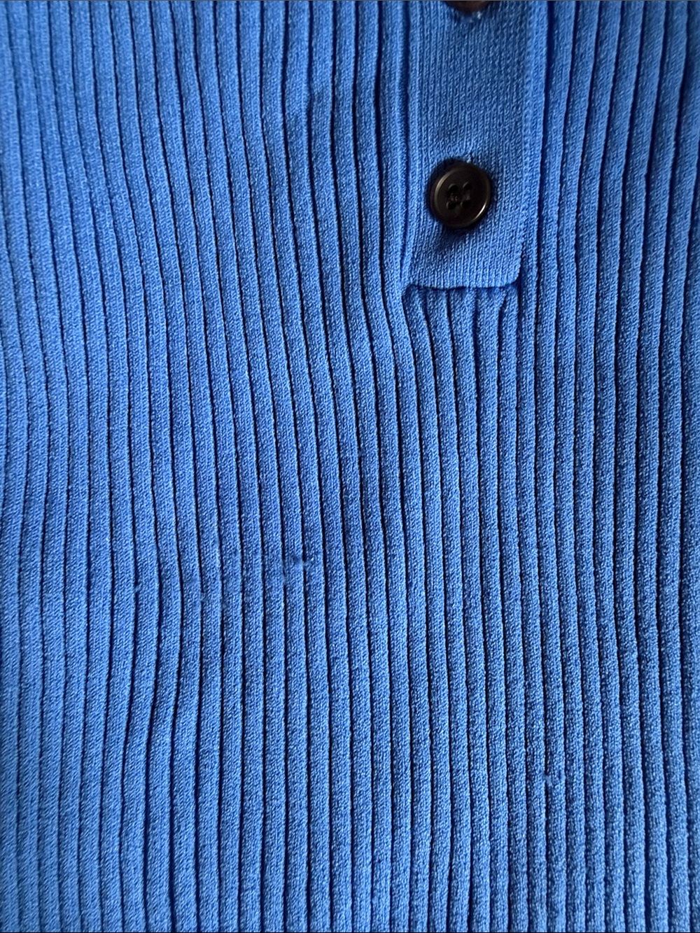A.L.C. Ribbed Polo Knit Top in Bright Blue - Picture 4 of 8